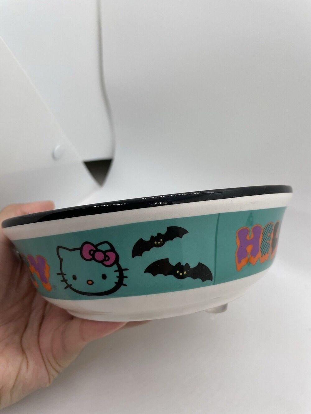 Hello Kitty Ceramic Halloween Pet Bowl 5" NEW 🎃 👻